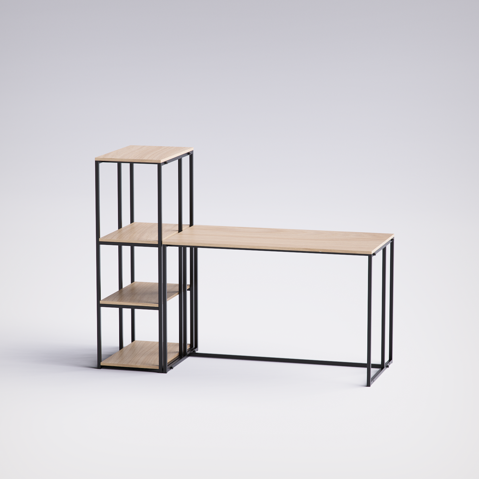 Block Desk With Side Display -BD6-BN