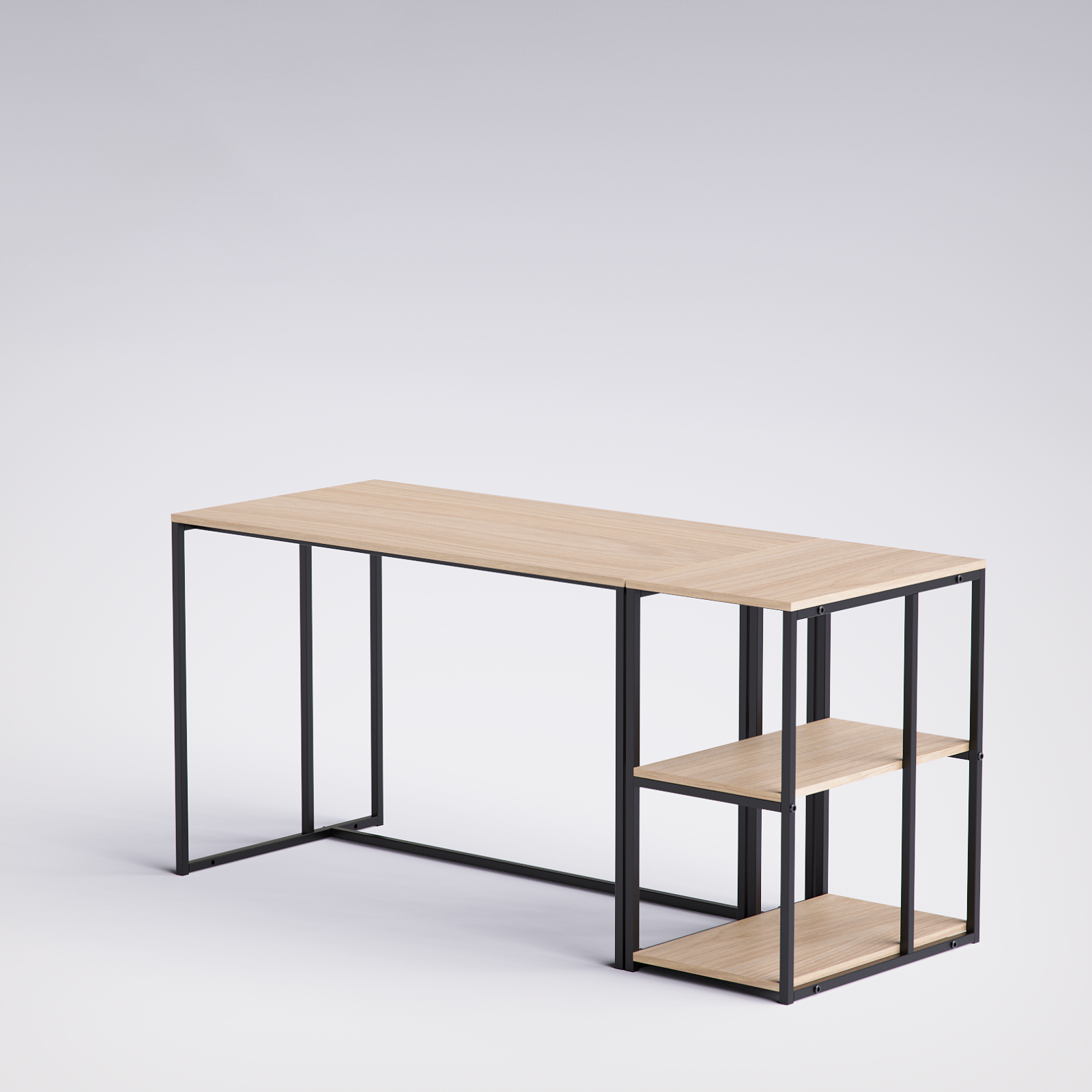 Block Desk With Side Shelving -BD5-BN