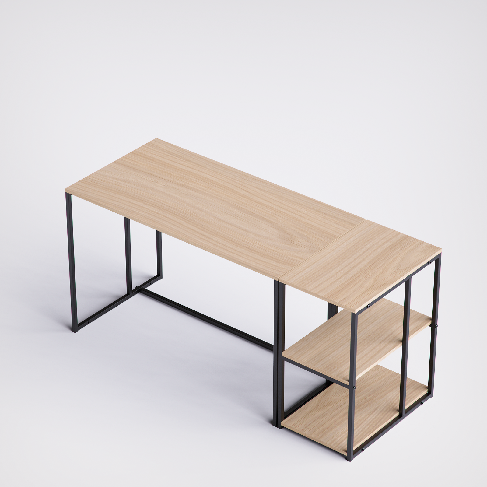 Block Desk With Side Shelving -BD5-BN