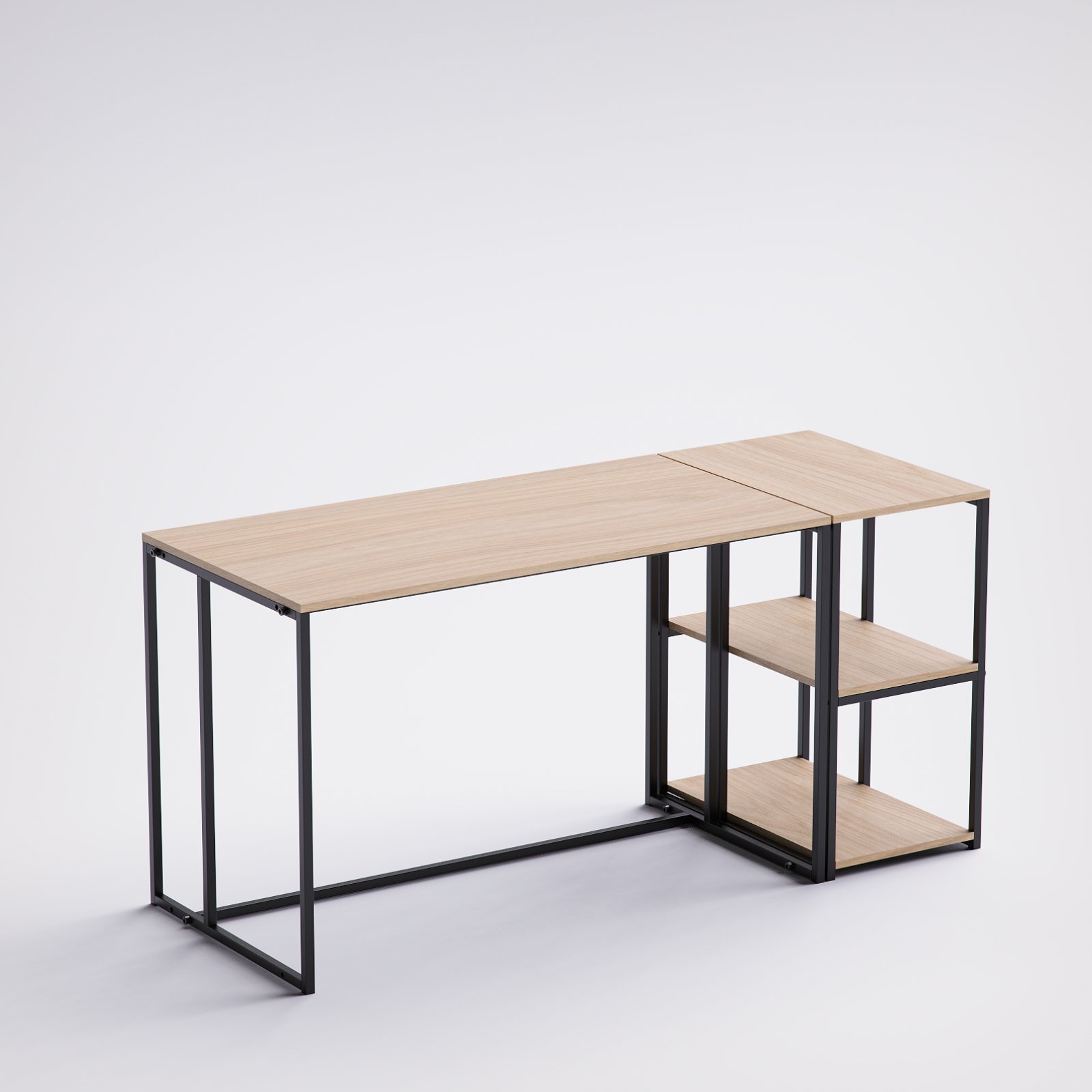 Block Desk With Side Shelving -BD5-BN