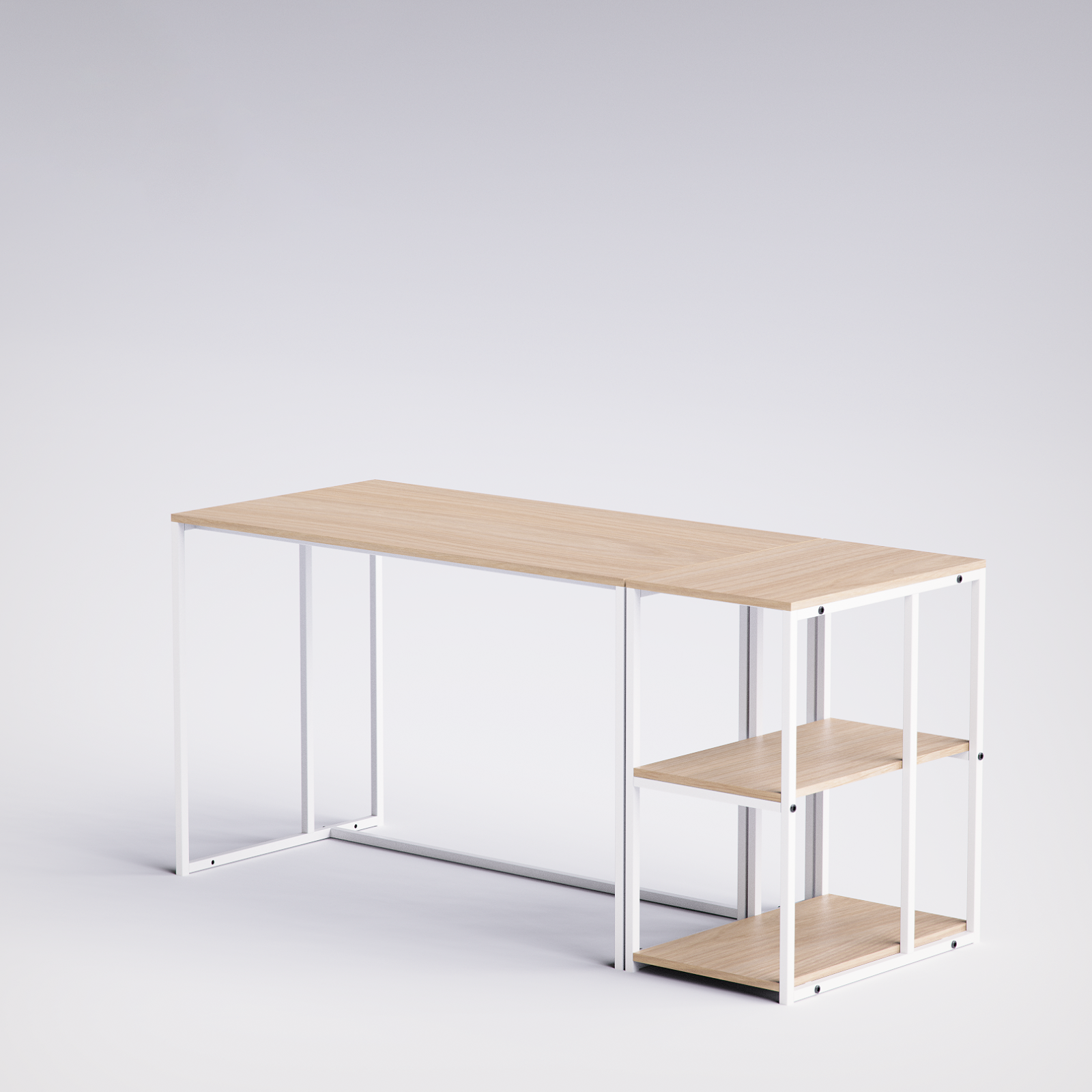 Block Desk With Side Shelving -BD5-WN
