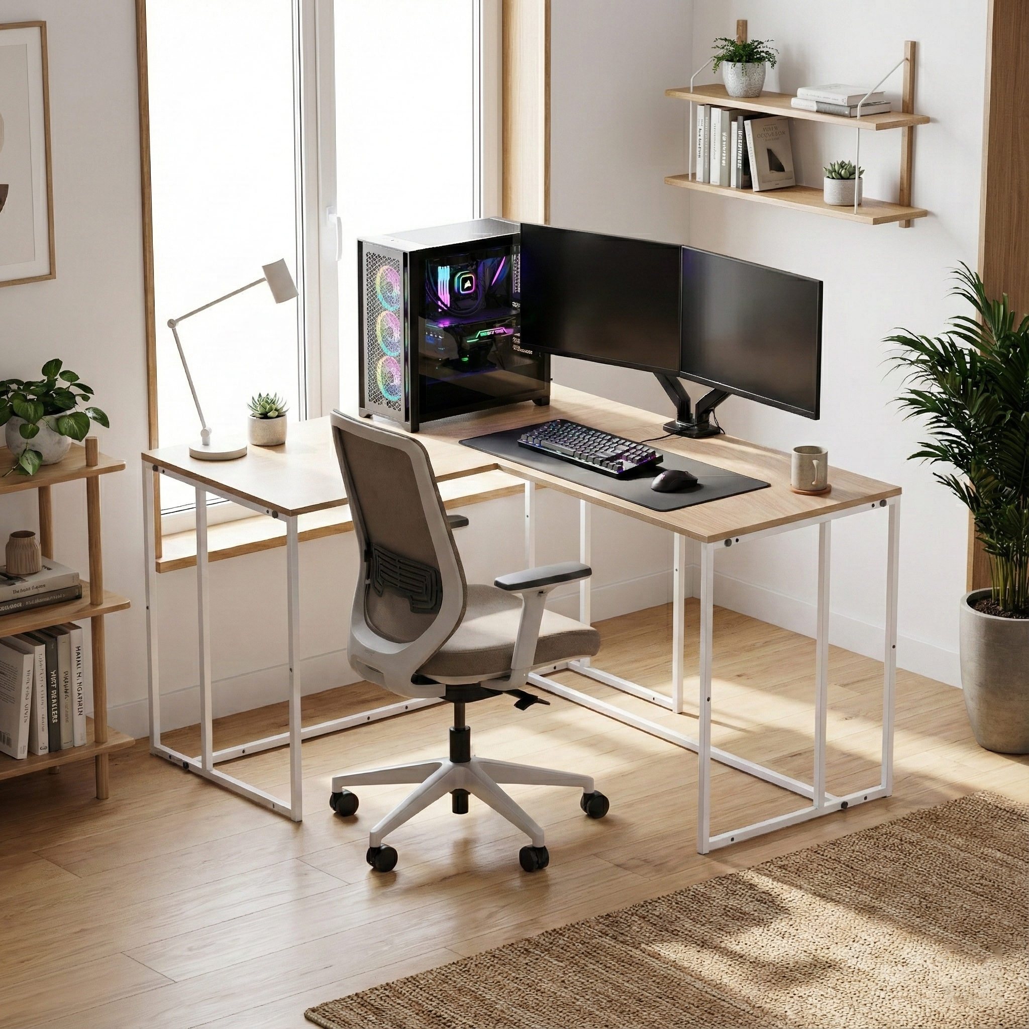 Block L -Shape Desk BD10-WN