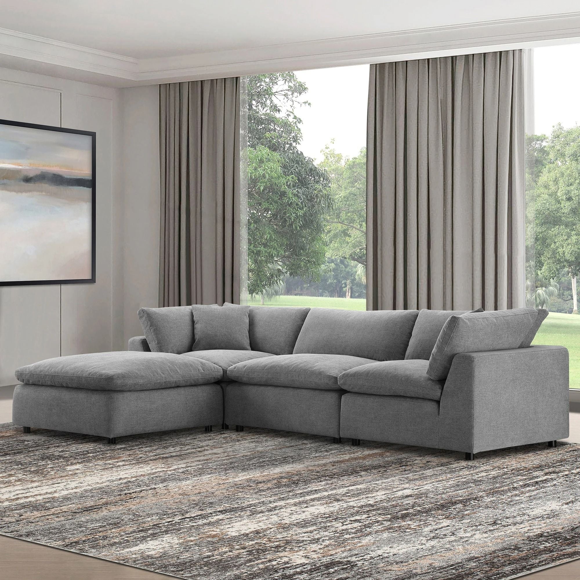 Fold Three Seater with Ottoman