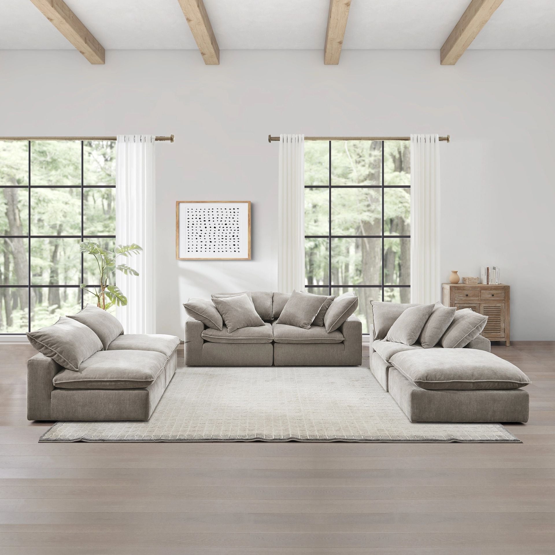 Fold Five Seater with Ottoman