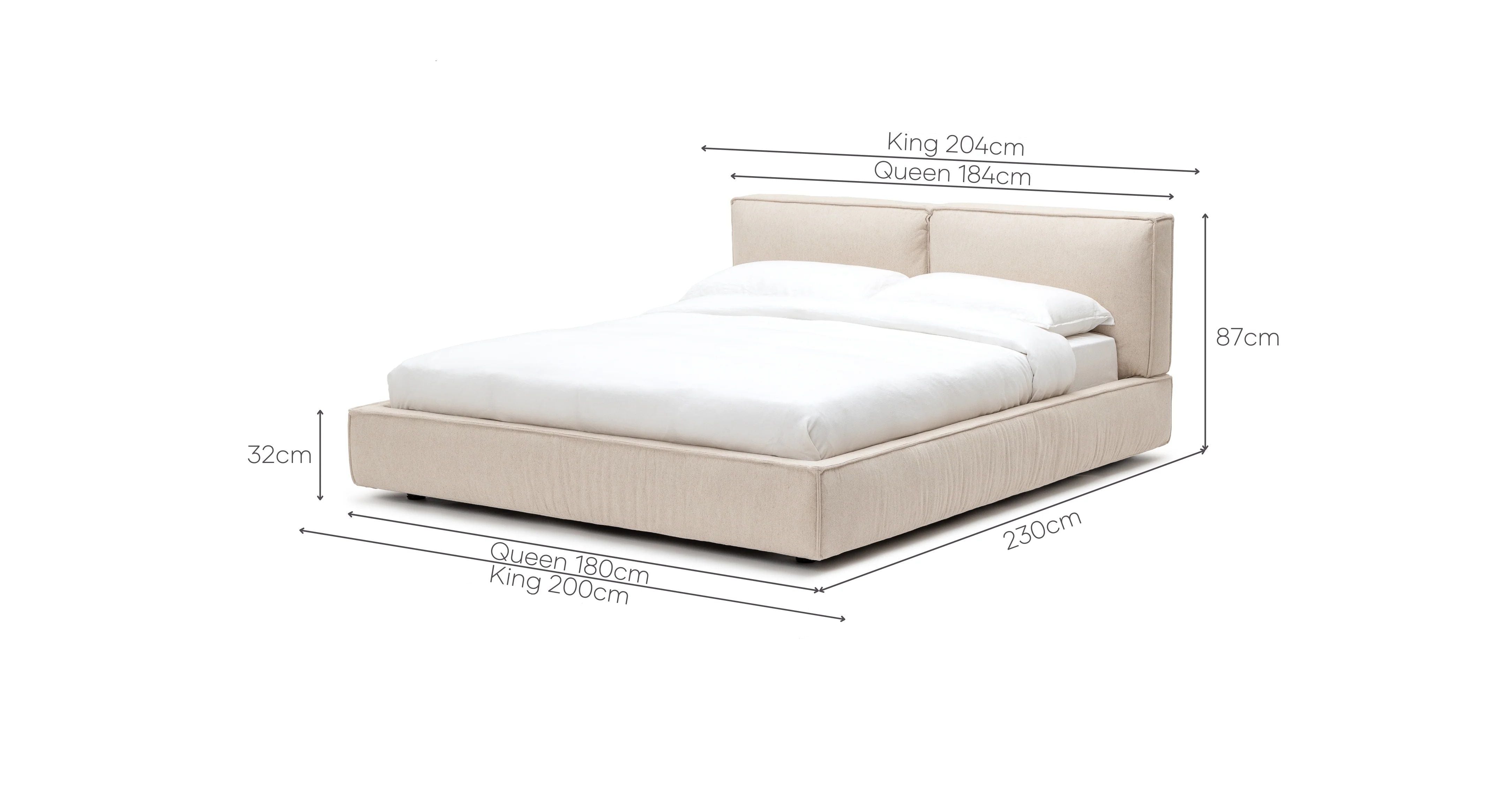 Fold Queen Bed (Beige)