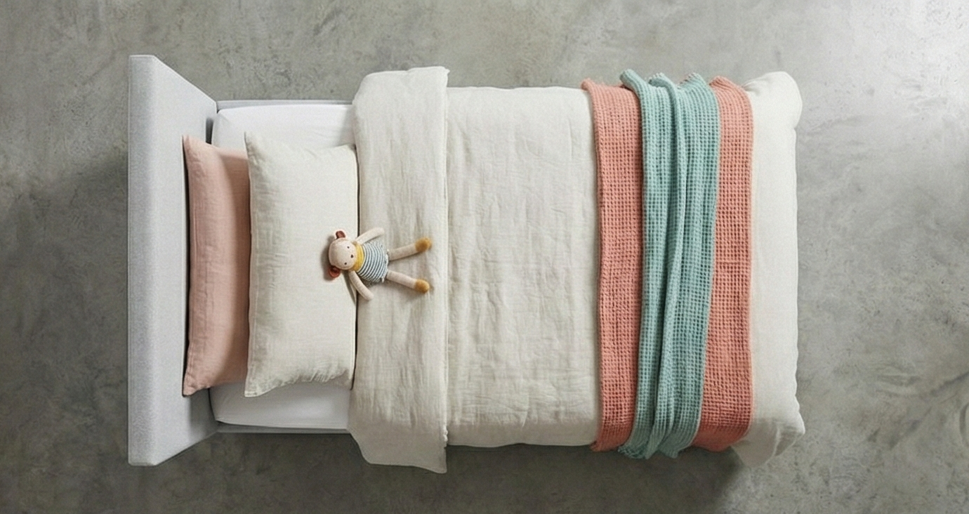 Fold Double Bed Kids Bedroom KRD3-S-W غرفه نوم اطفال مودرن