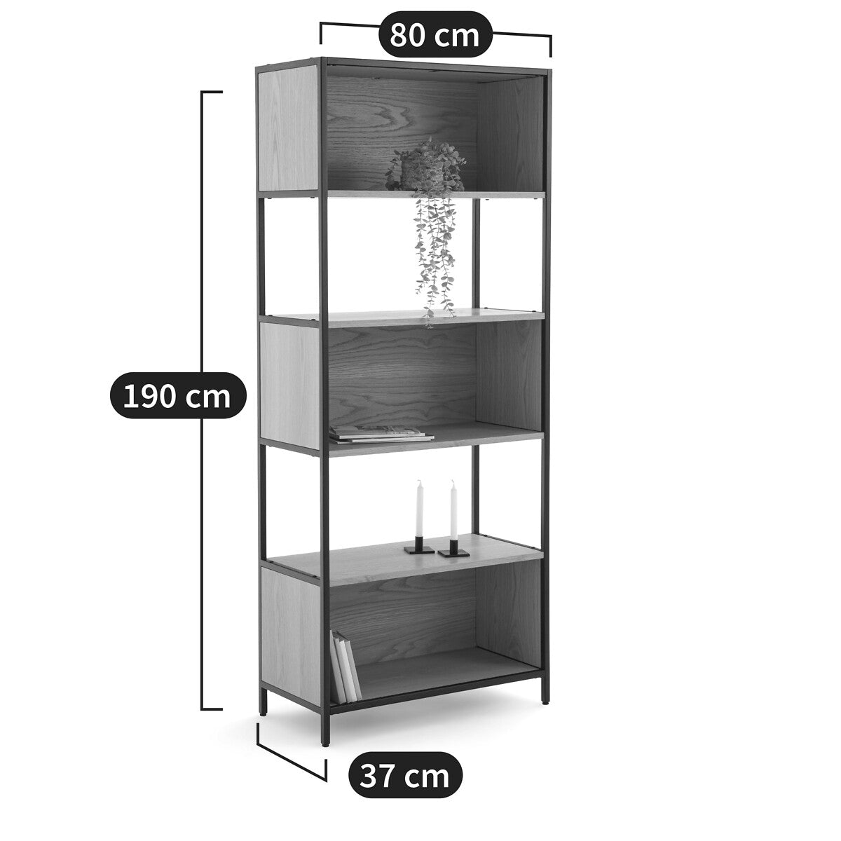 Fold Side Board 3 Open Cabinets Large