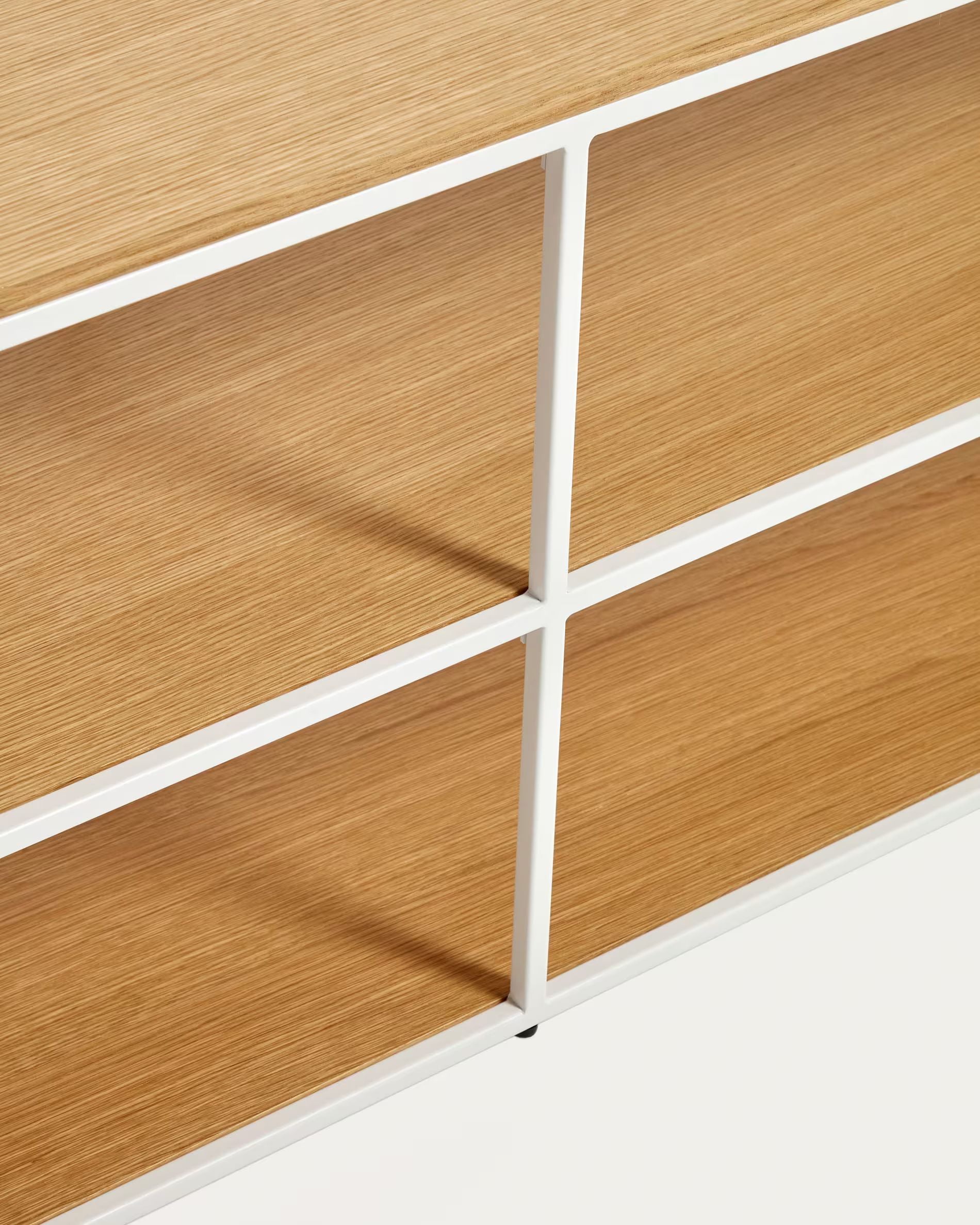 Fold TV stand with a walnut veneer and painted metal structure, 160 x 40 cm FCT6-WN