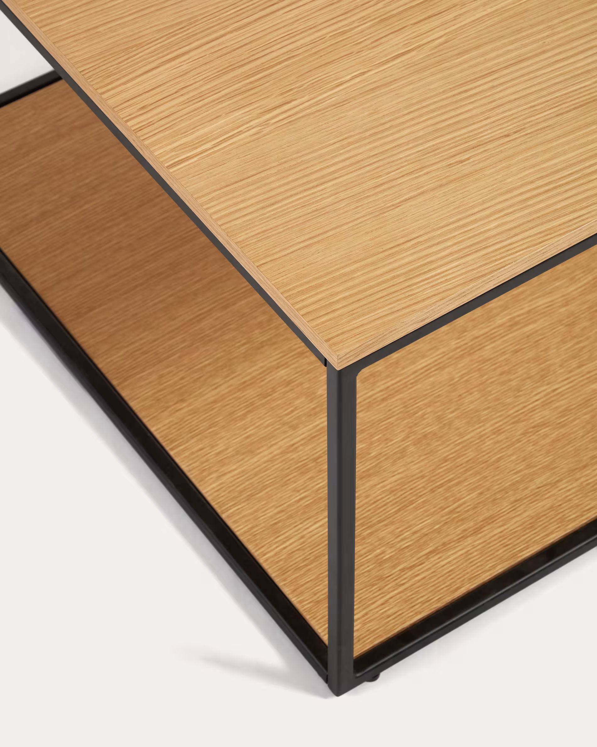 Fold coffee table with oak walnut veneer and paintedmetal structure, 110 x 60 cm FCT1-BN
