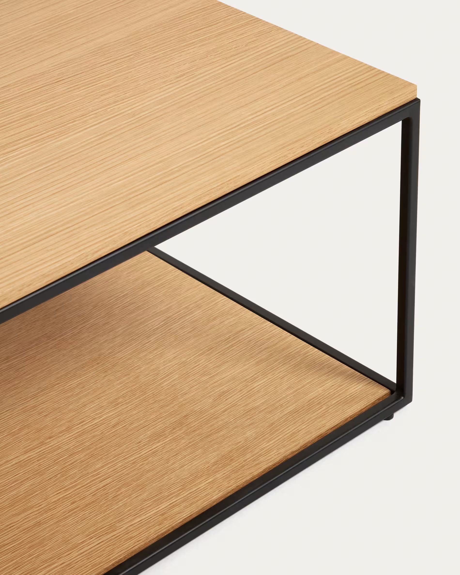 Fold coffee table with oak walnut veneer and paintedmetal structure, 110 x 60 cm FCT1-BN