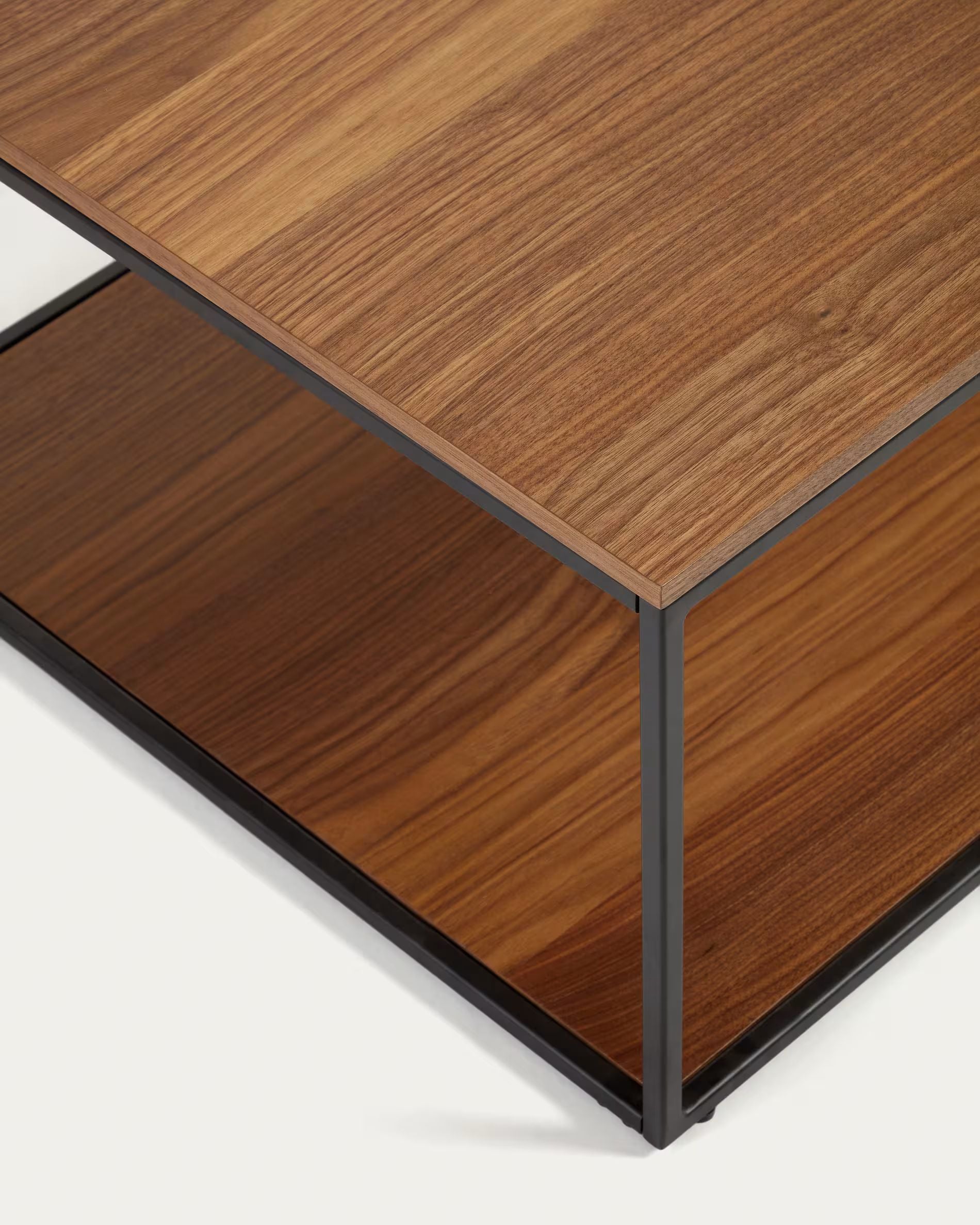 Fold coffee table with oak walnut veneer and paintedmetal structure, 110 x 60 cm FCT1-BB