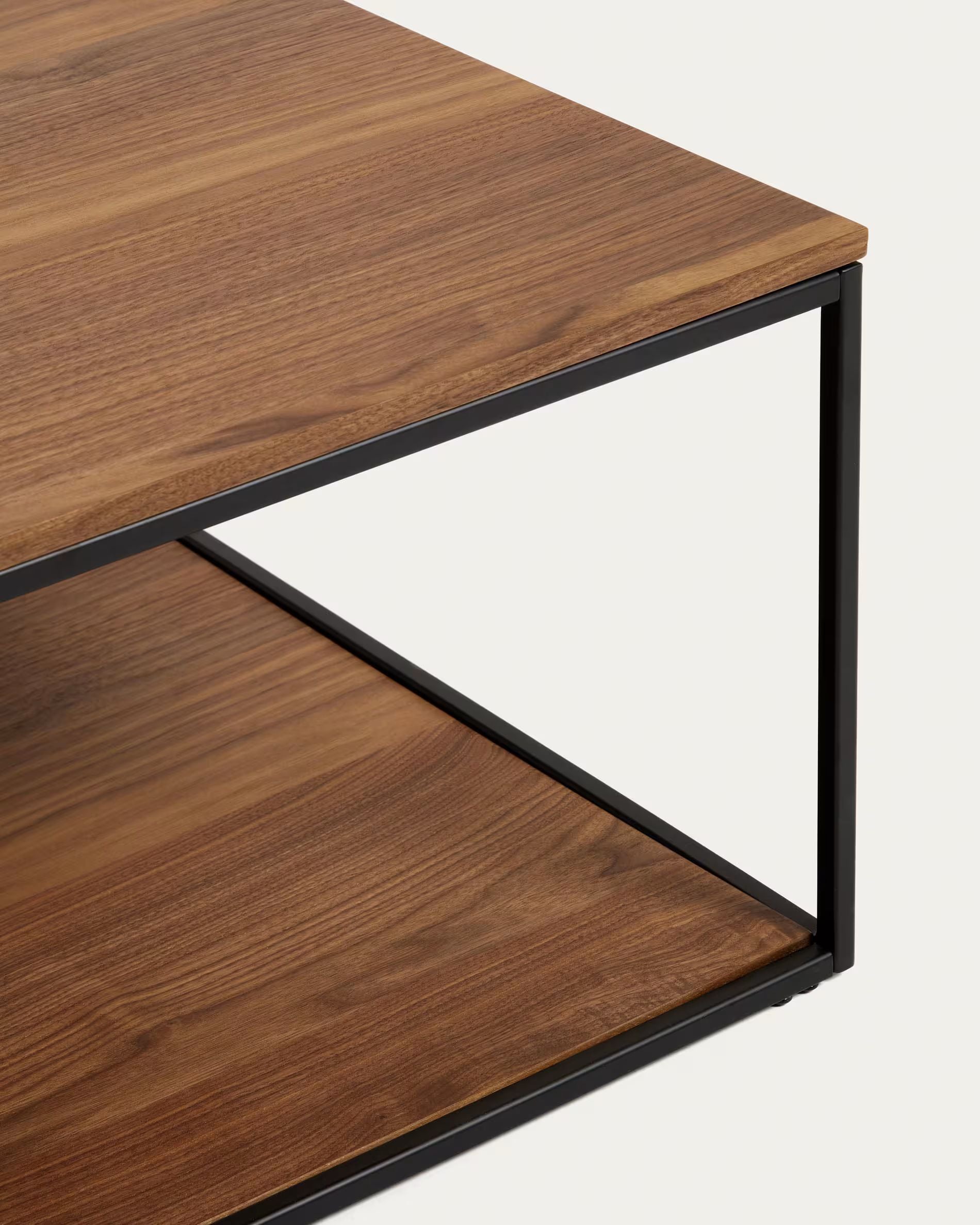 Fold coffee table with wood veneer and painted metal structure, 80 x 80 cm FCT2-BB