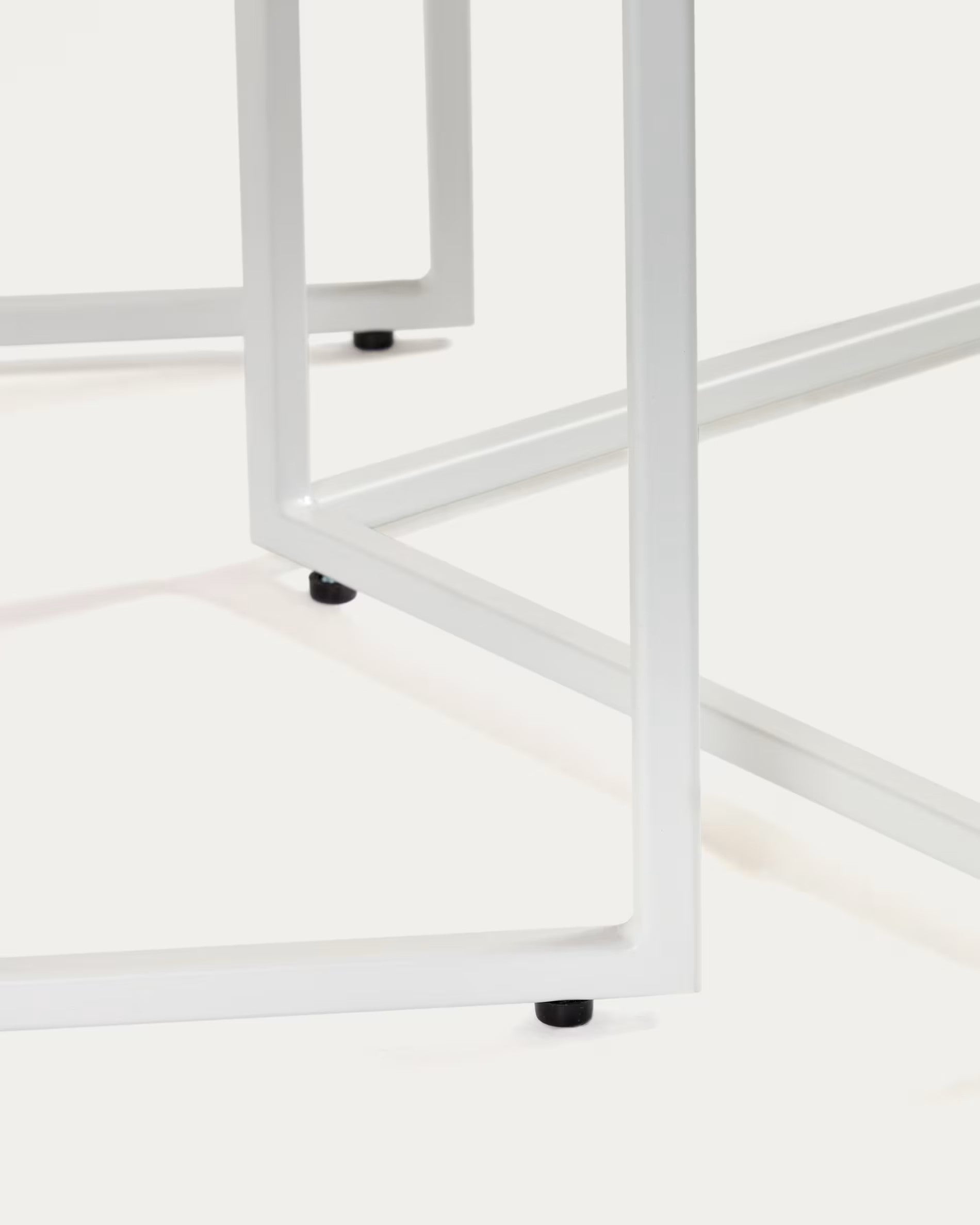 Fold set of 2 nesting side tables with oak wood veneer and painted metal structure FCT4-WN