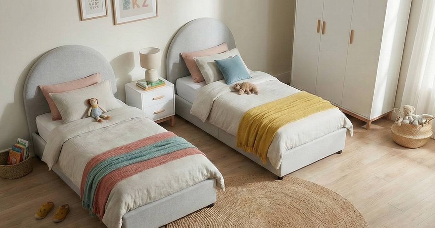 Kanso Double Bed Kids Bedroom KRD1-R-W غرفه نوم اطفال مودرن