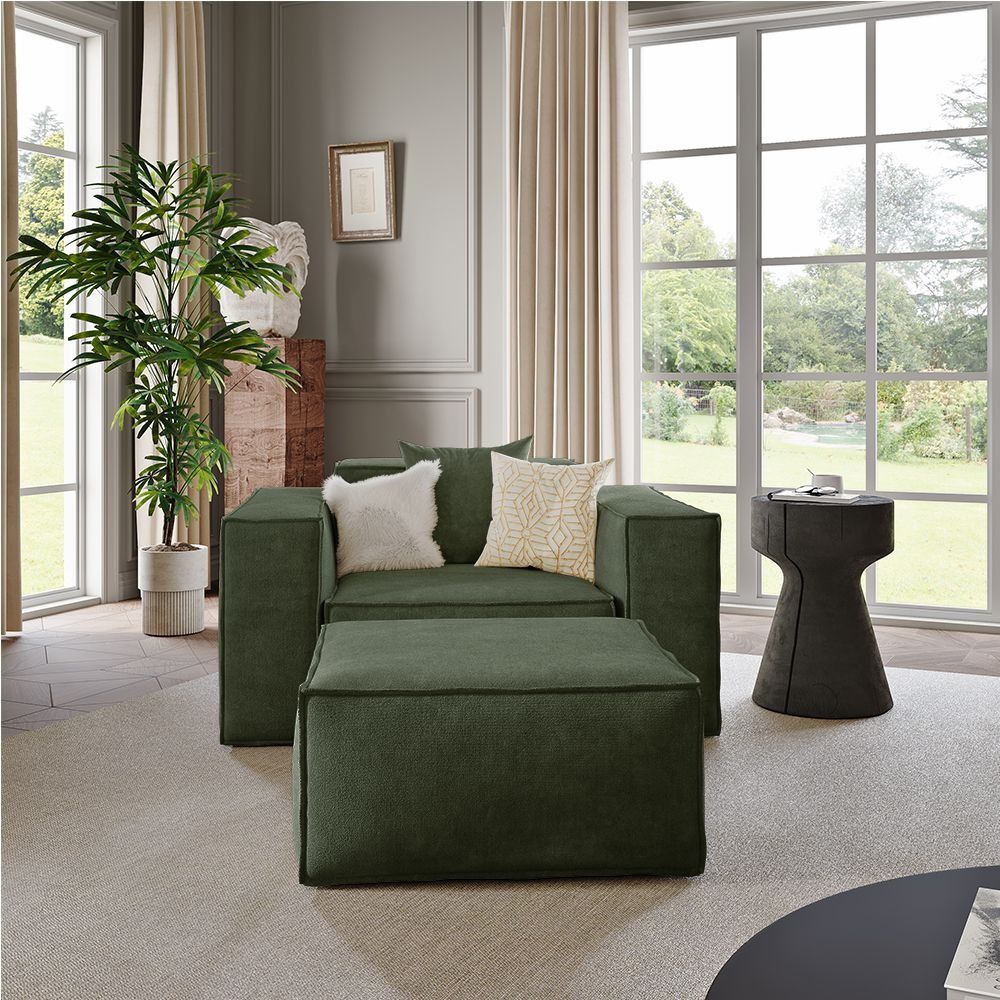 Metro Armchair with Ottoman