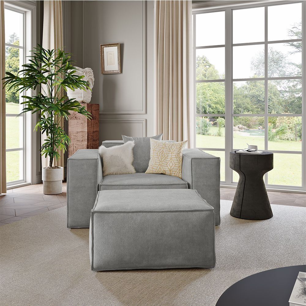 Metro Armchair with Ottoman