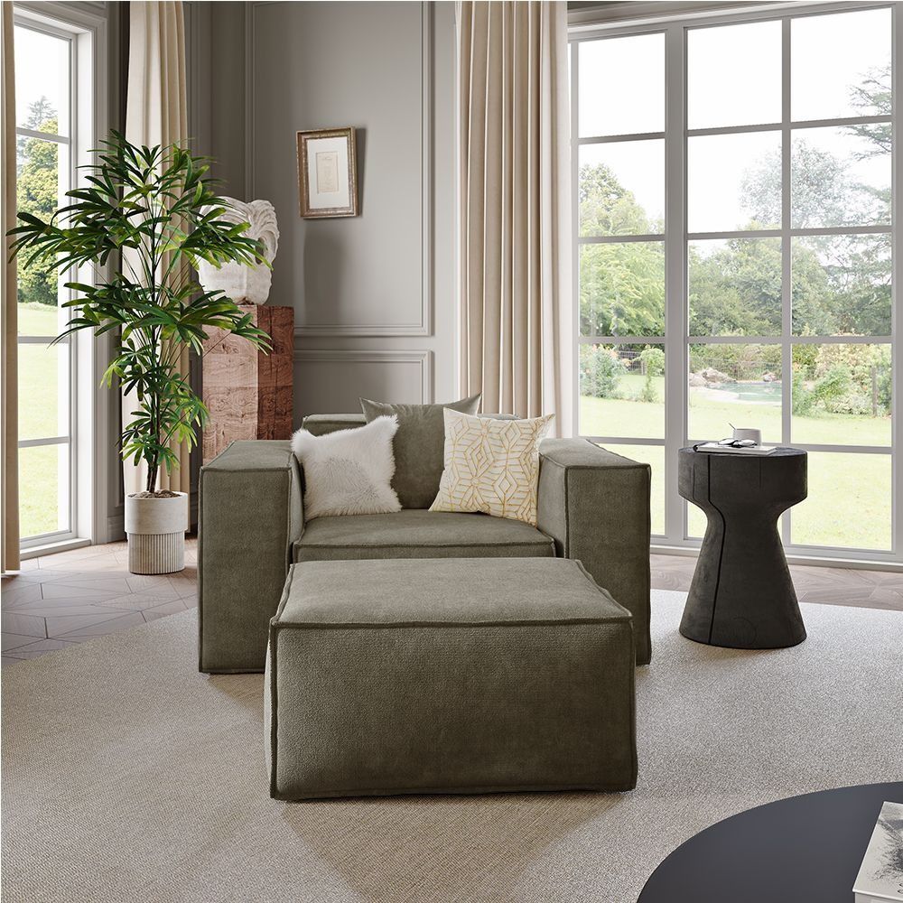 Metro Armchair with Ottoman