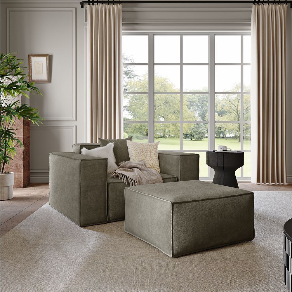 Metro Armchair with Ottoman