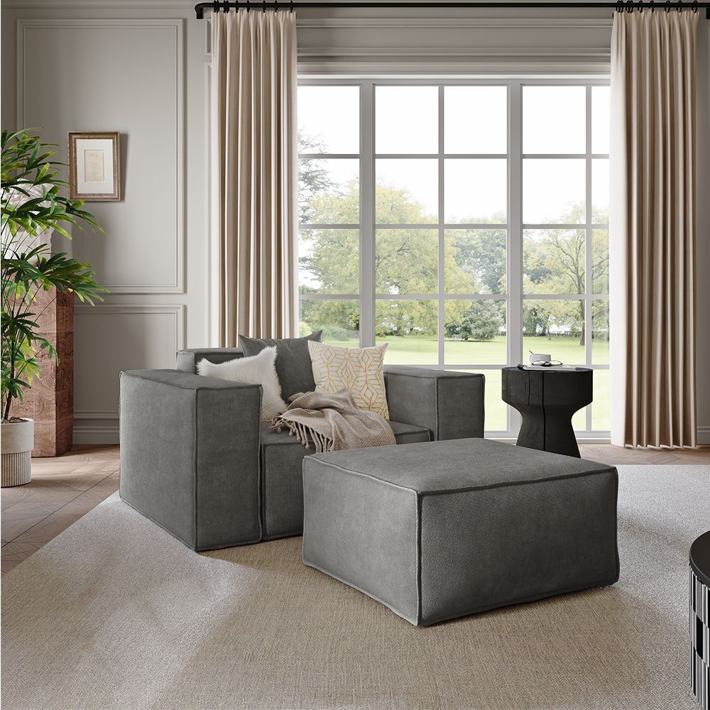 Metro Armchair with Ottoman