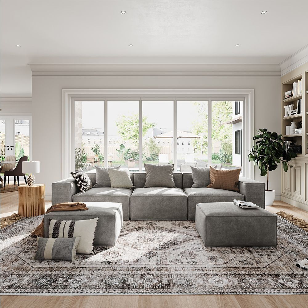 Metro Three Seater with Two Ottomans