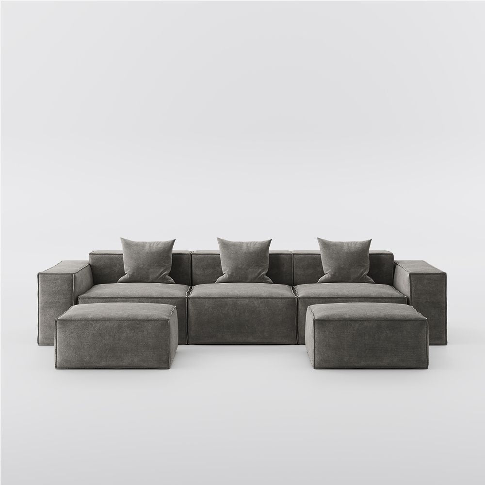 Metro Three Seater with Two Ottomans
