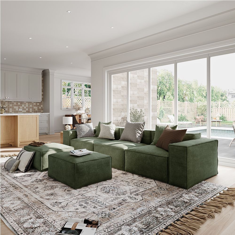 Metro Three Seater with Two Ottomans