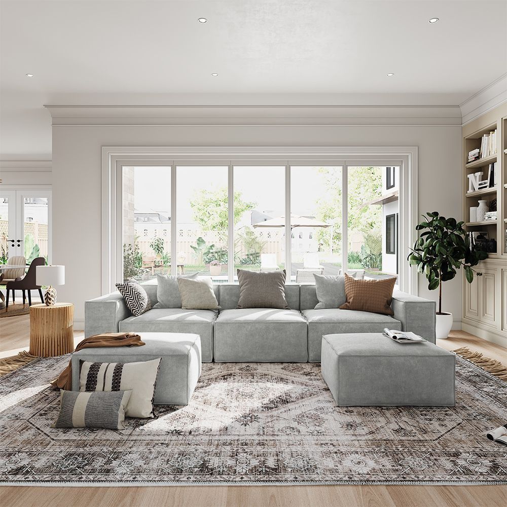 Metro Three Seater with Two Ottomans