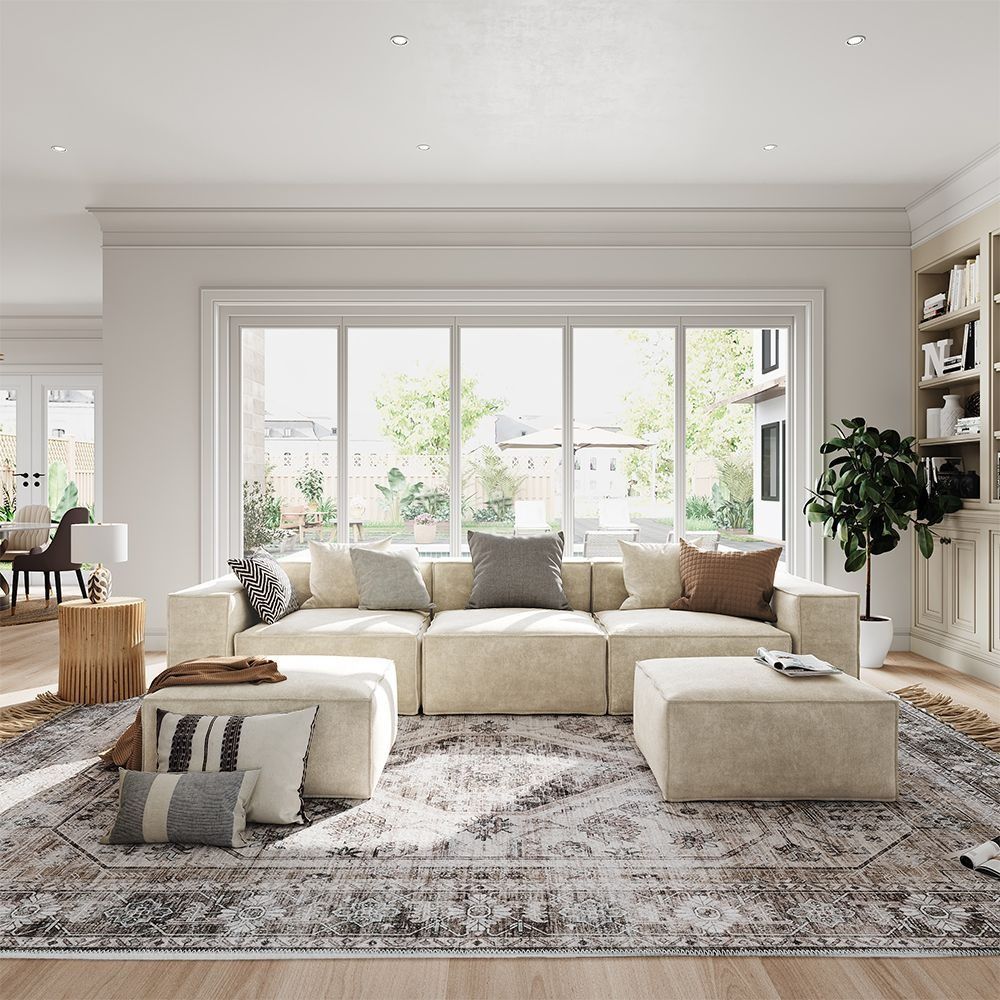 Metro Three Seater with Two Ottomans