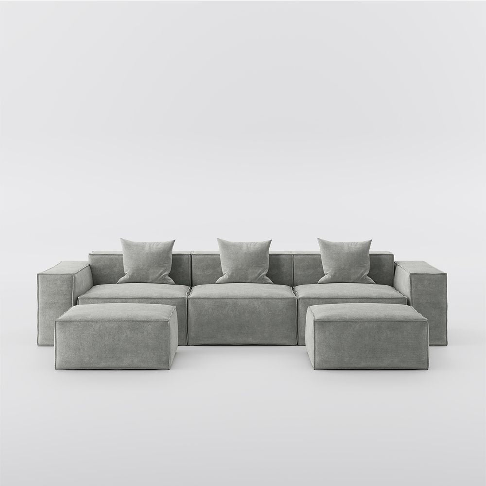 Metro Three Seater with Two Ottomans