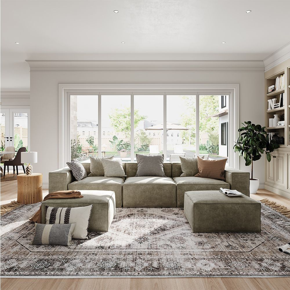 Metro Three Seater with Two Ottomans