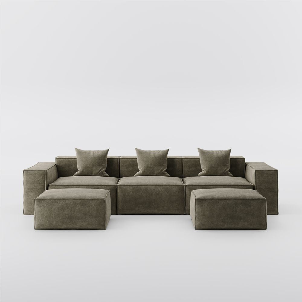 Metro Three Seater with Two Ottomans