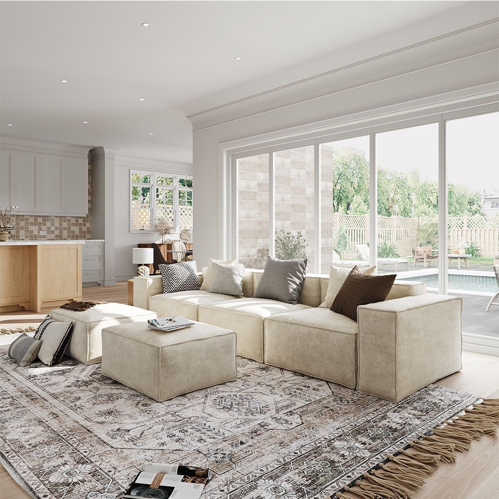 Metro Three Seater with Two Ottomans