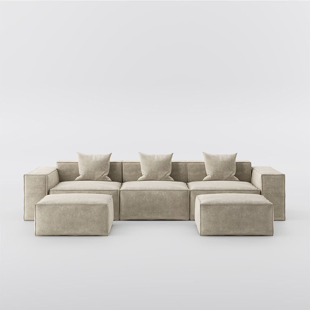 Metro Three Seater with Two Ottomans