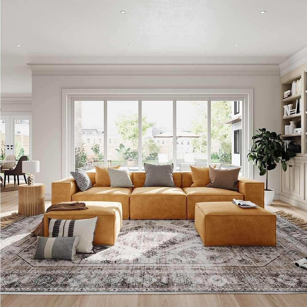 Metro Three Seater with Two Ottomans