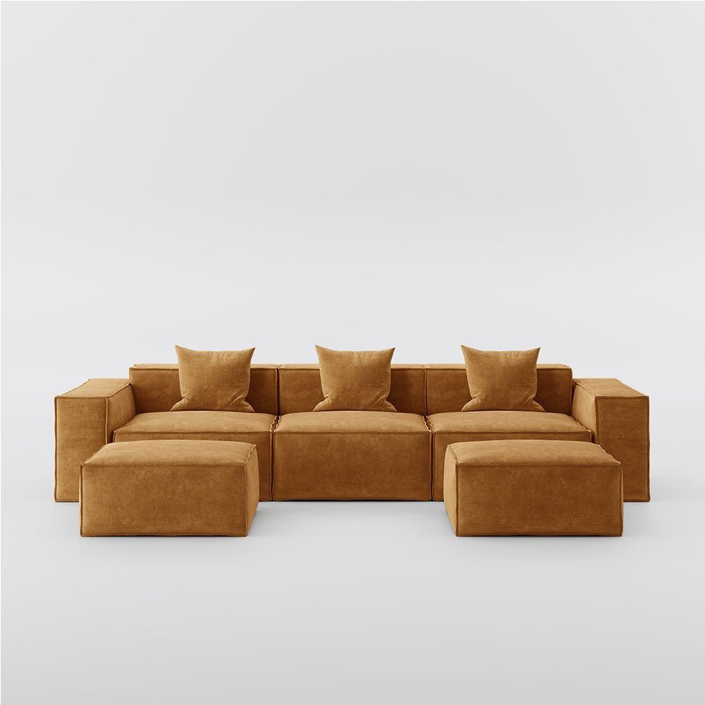 Metro Three Seater with Two Ottomans