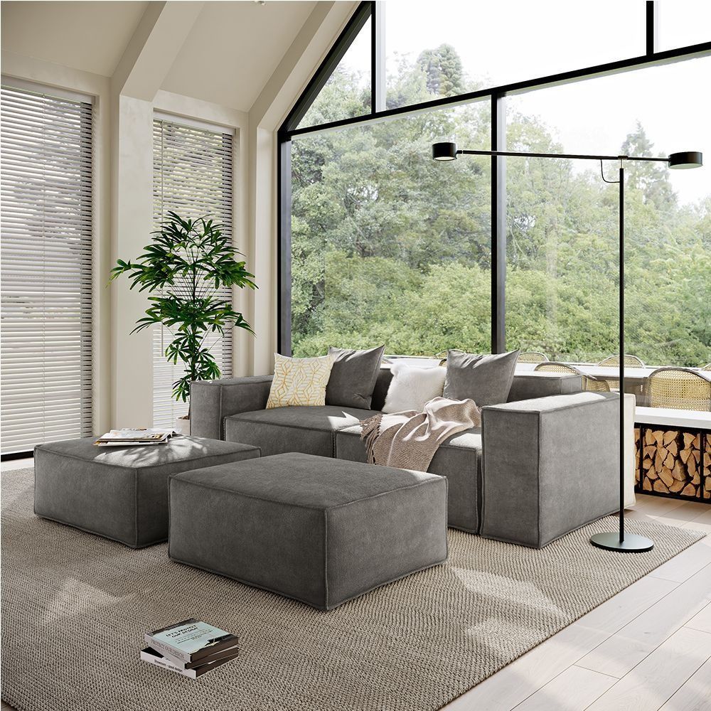 Metro Two Seater with Two Ottomans