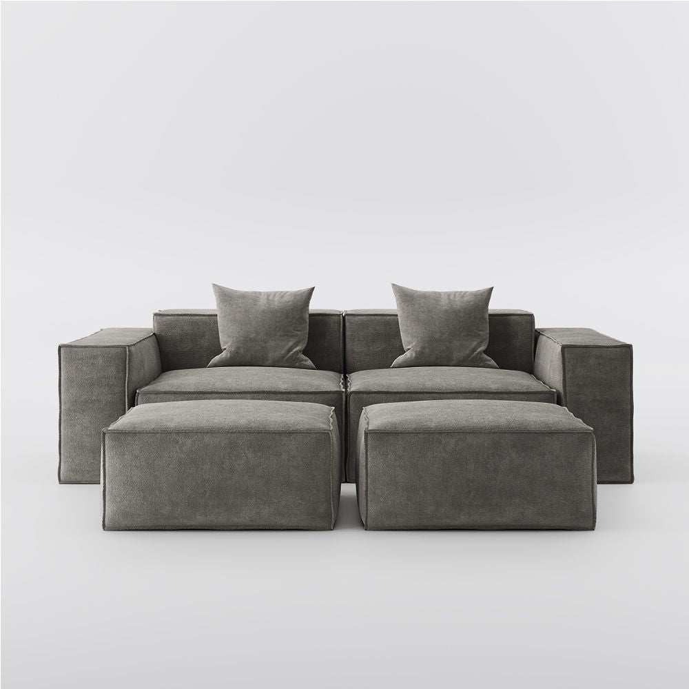 Metro Two Seater with Two Ottomans