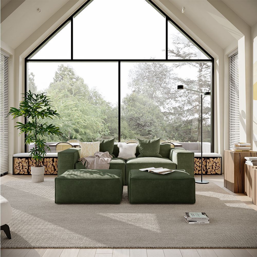 Metro Two Seater with Two Ottomans