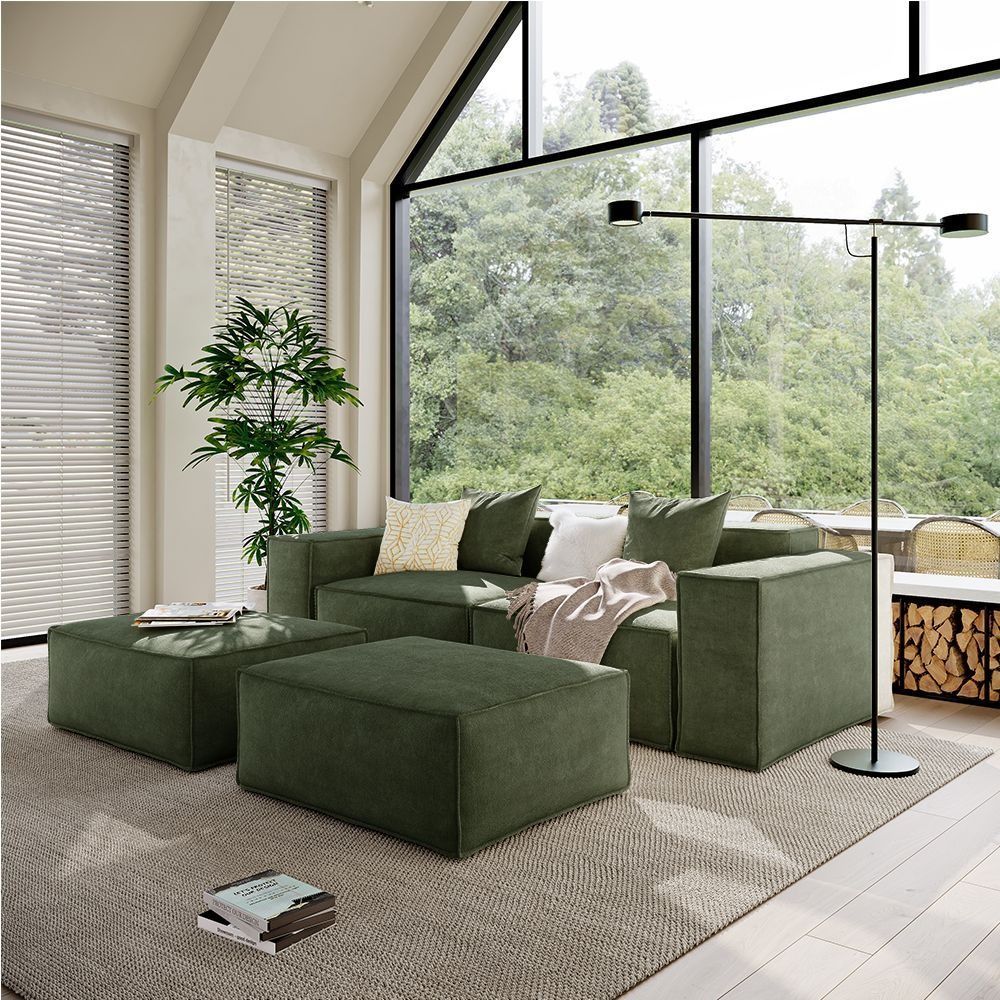 Metro Two Seater with Two Ottomans