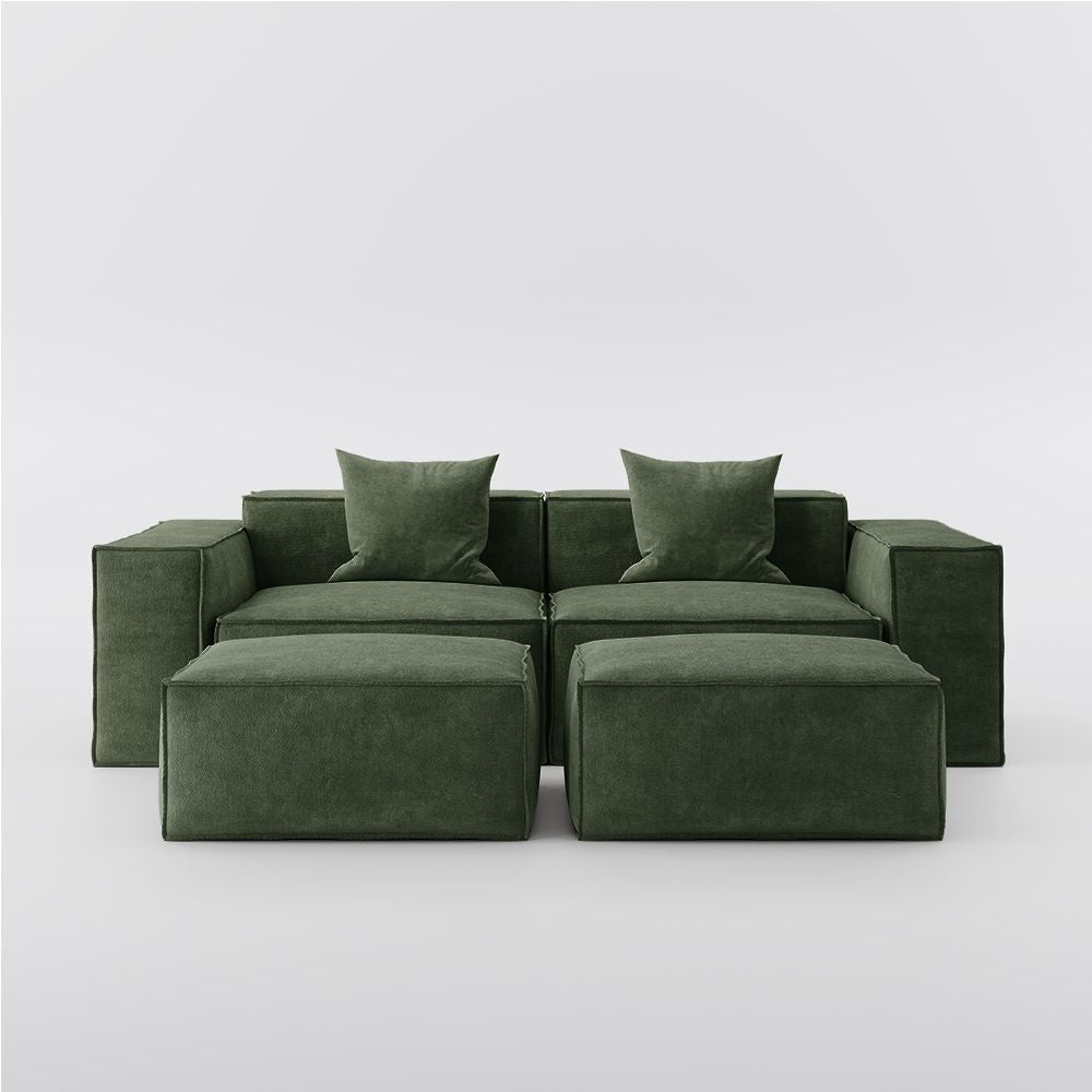 Metro Two Seater with Two Ottomans