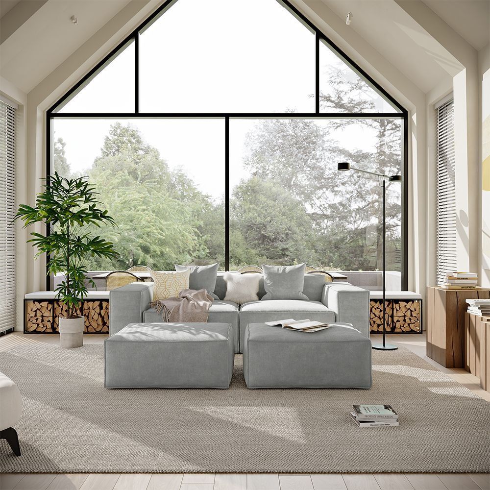 Metro Two Seater with Two Ottomans