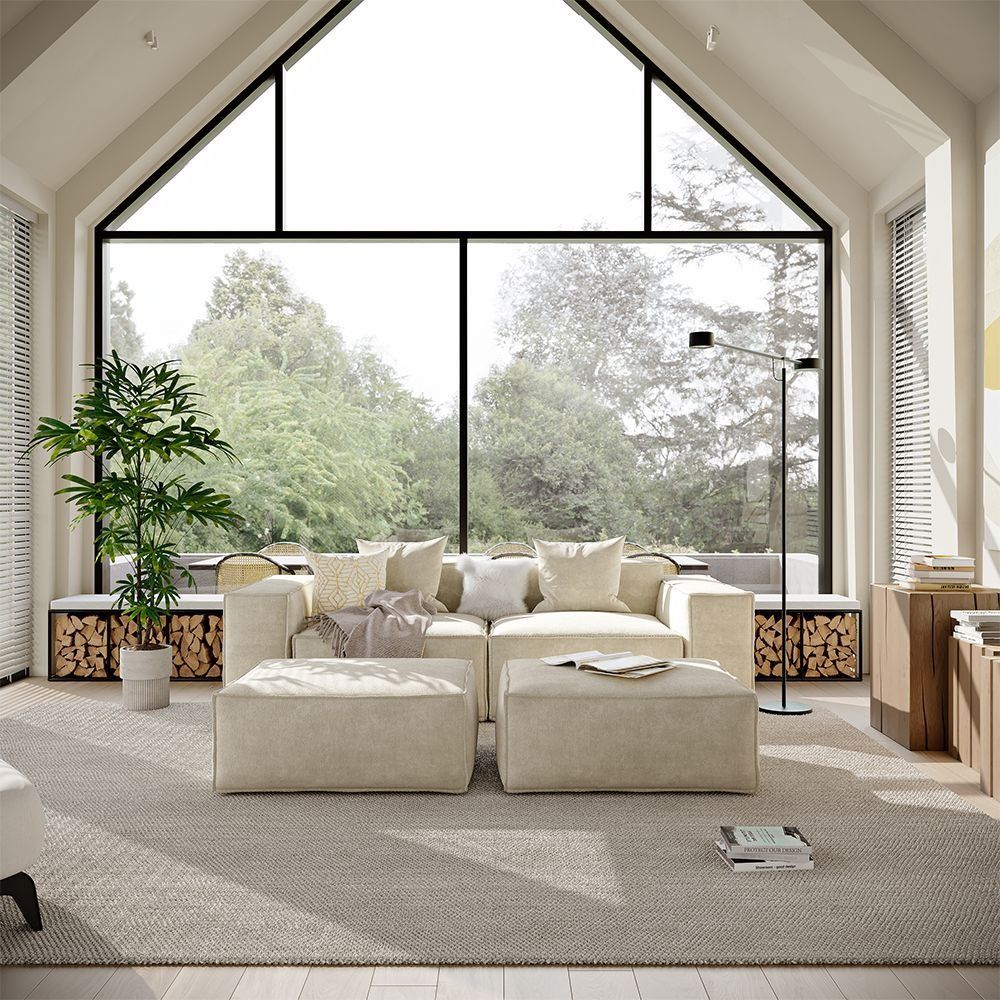 Metro Two Seater with Two Ottomans