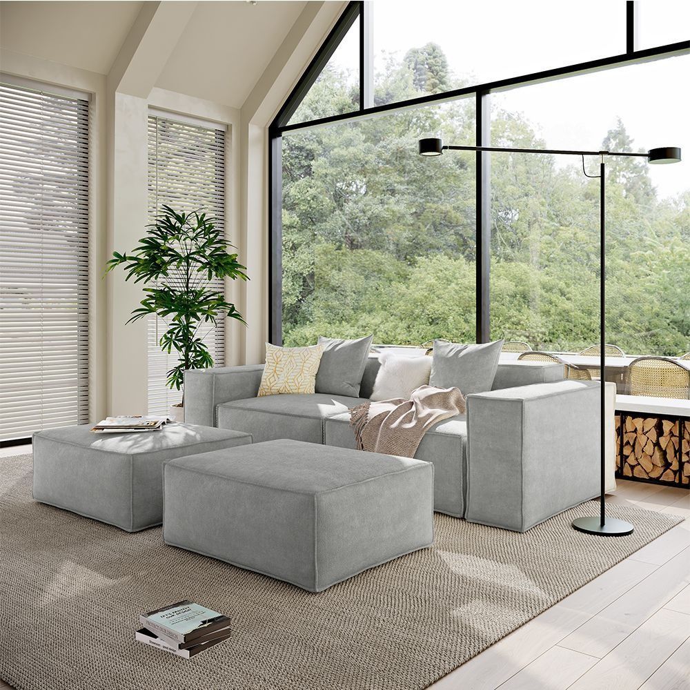 Metro Two Seater with Two Ottomans
