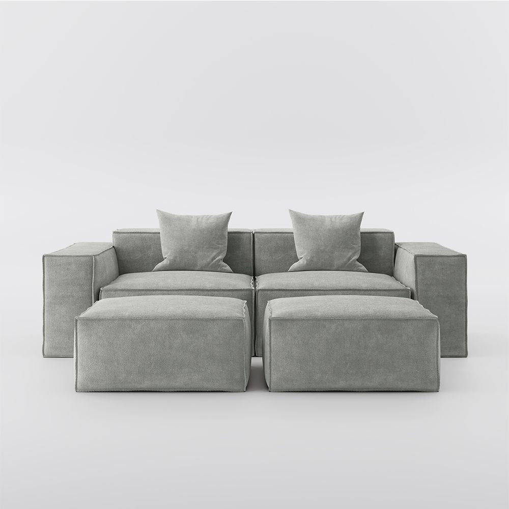 Metro Two Seater with Two Ottomans