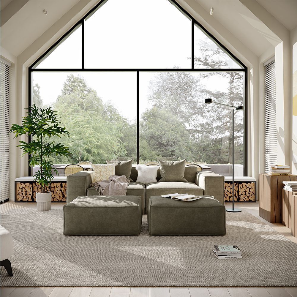 Metro Two Seater with Two Ottomans