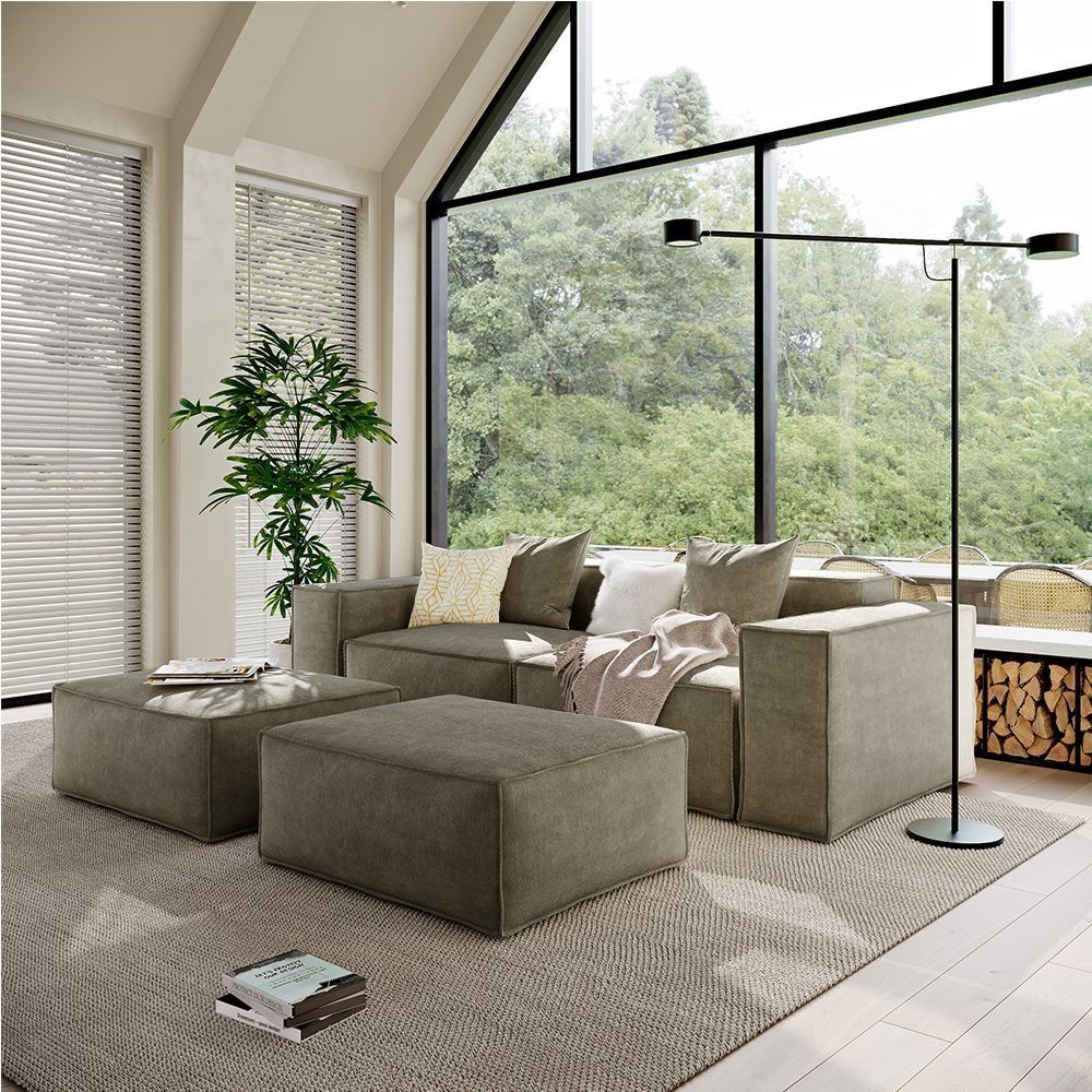 Metro Two Seater with Two Ottomans