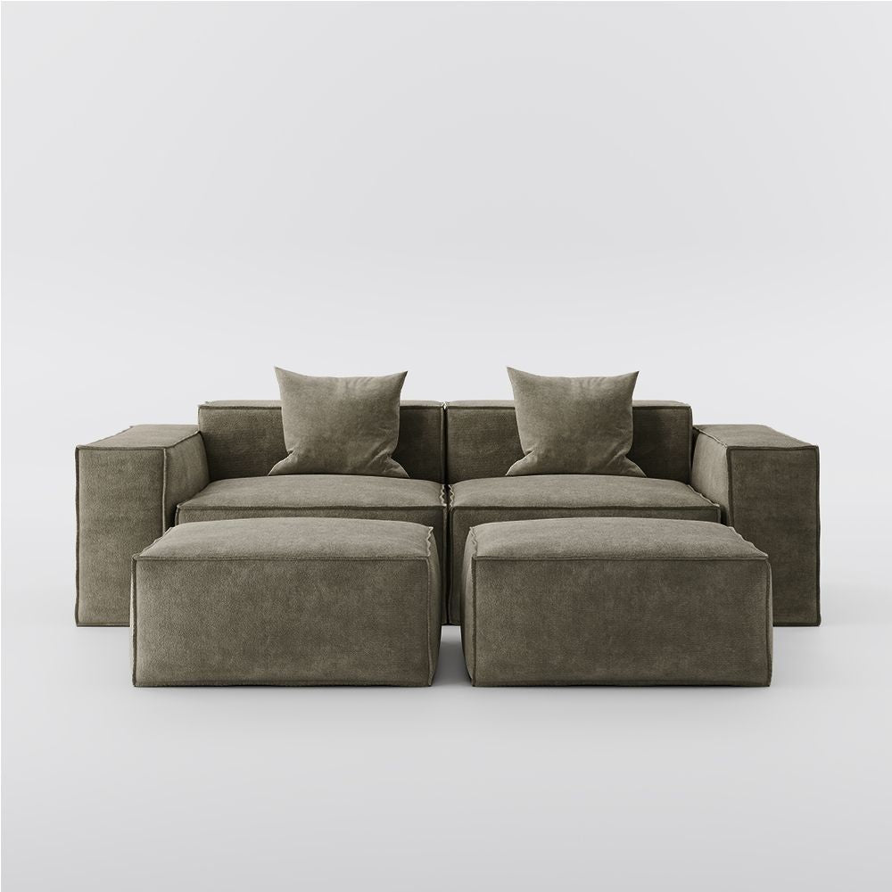 Metro Two Seater with Two Ottomans