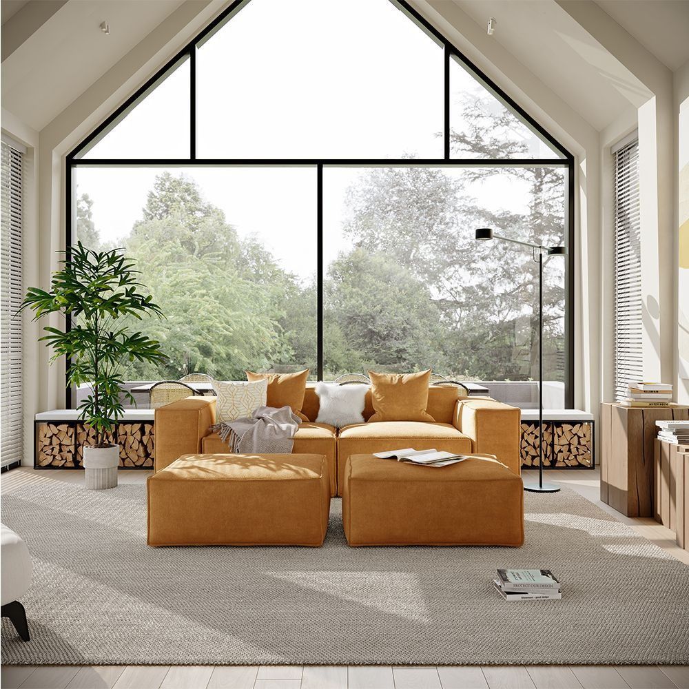 Metro Two Seater with Two Ottomans