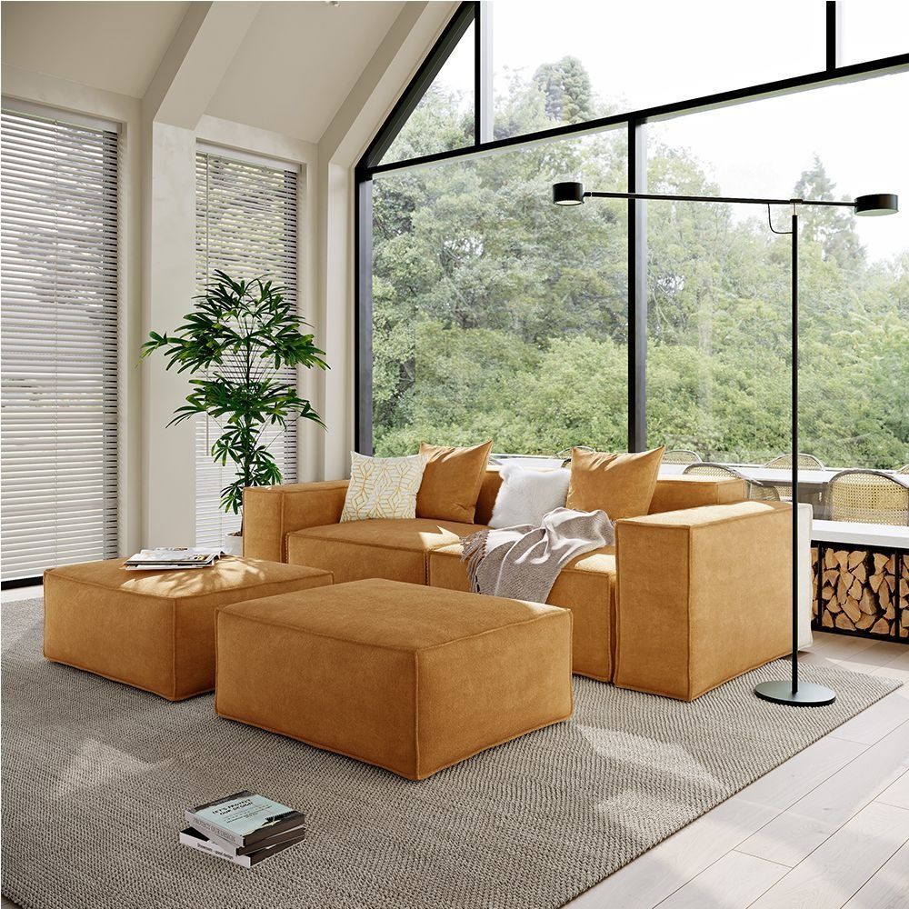Metro Two Seater with Two Ottomans