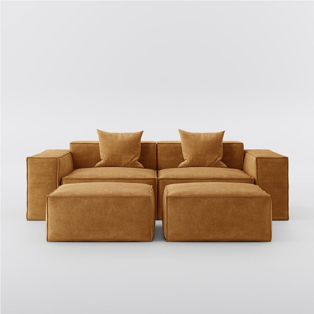 Metro Two Seater with Two Ottomans
